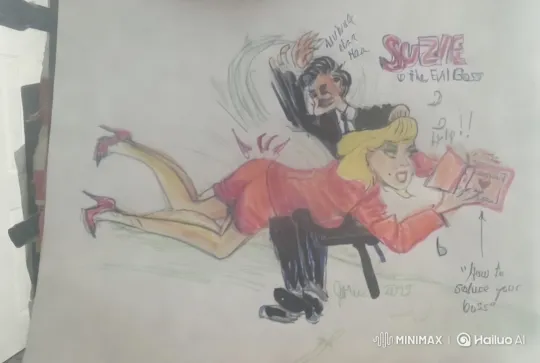 Secretary Plots, Gets Spanked, Seeks Escape in Seduction Book – AI Generated Video | Hailuo AI