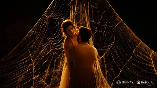 Maria Rosa Guerra Enchants Man in Web: Aesthetic and Mysterious Scene – AI Generated Video | Hailuo AI