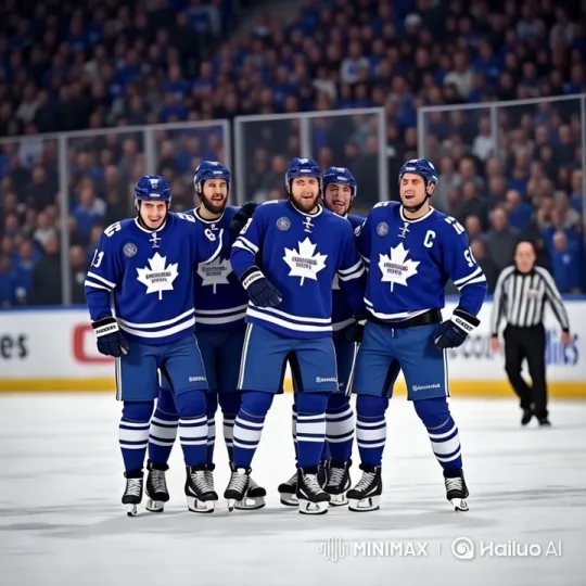 Hockey Players Celebrate Victory on Ice Rink – AI Generated Video | Hailuo AI