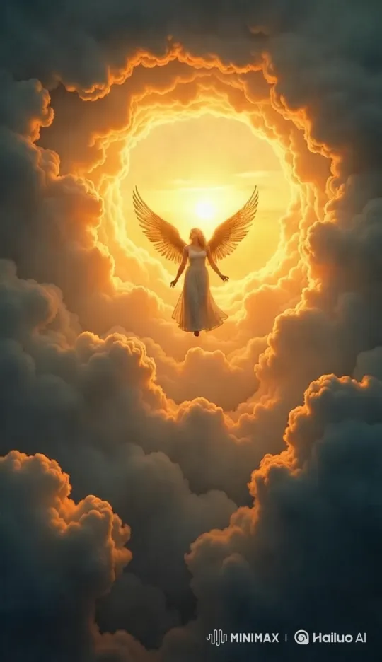 Angel Descends Through Radiant Heavenly Sky – AI Generated Video | Hailuo AI