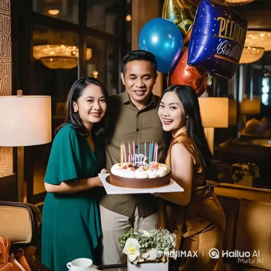Joyful Birthday Celebration with Elegant Decor – AI Generated Video | Hailuo AI