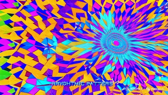 Title: "Rhythmic Patterns: Geometric Dance of Colors" – AI Generated Video | Hailuo AI