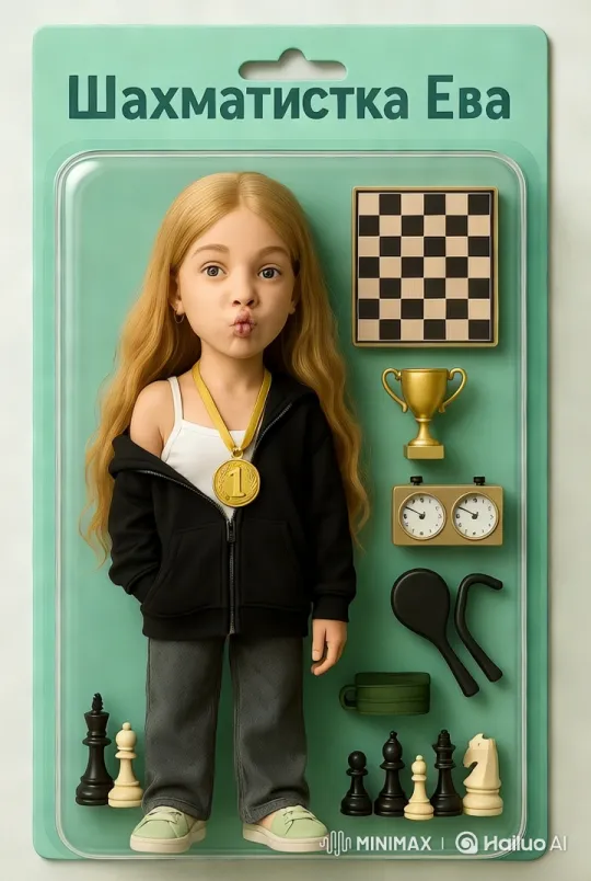 Chess Player Eva Doll in Elegant Packaging – AI Generated Video | Hailuo AI