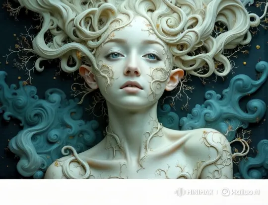 Live2D Animation: Serene Girl with Flowing Hair and Delicate Expressions – AI Generated Video | Hailuo AI