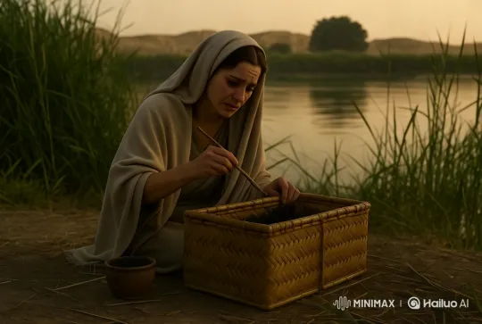 Crafting a Basket by the River at Sunset – AI Generated Video | Hailuo AI