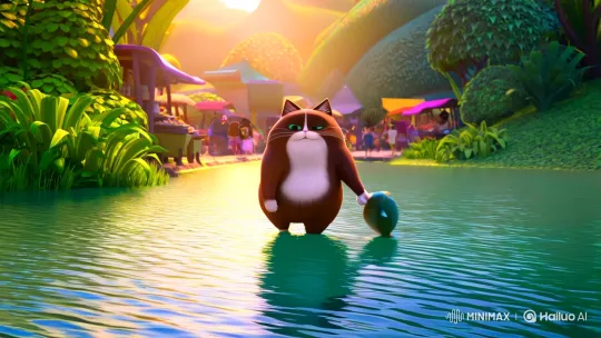 Charming Cat's Day: Fishing, Market Trading, and Romance – AI Generated Video | Hailuo AI