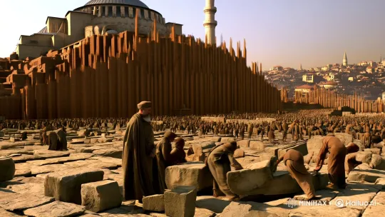 Construction of the Hagia Sophia: A Monumental Achievement – AI Generated Video | Hailuo AI