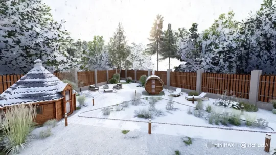 Realistic 3D Animated Winter Recreation Space – AI Generated Video | Hailuo AI