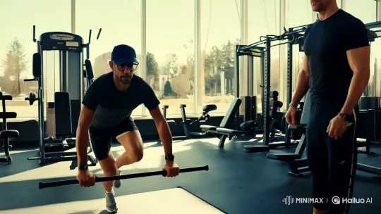 Lebanese Man's Intense Workout with David Goggins' Guidance – AI Generated Video | Hailuo AI