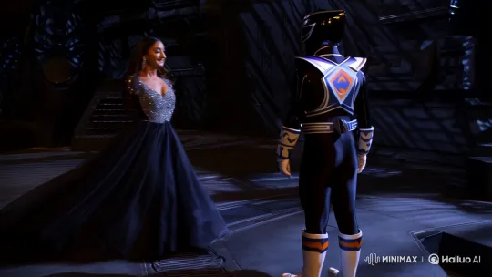 Mariarosaguerra Enchants Black Power Ranger in Romantic Kiss – AI Generated Video | Hailuo AI