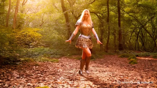 Femme Chevalière: Graceful Dance in Lush Forest – AI Generated Video | Hailuo AI
