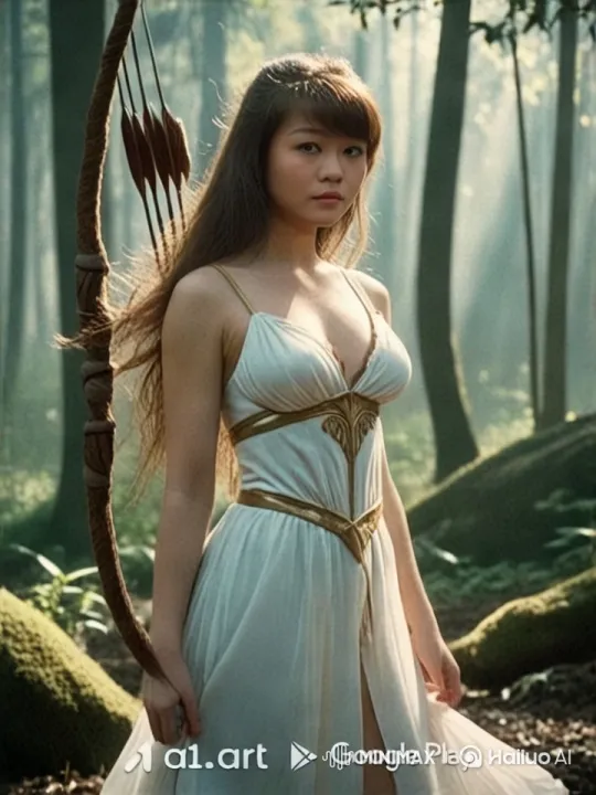 Mystical Forest: Elegant Archer Amidst Nature's Beauty – AI Generated Video | Hailuo AI