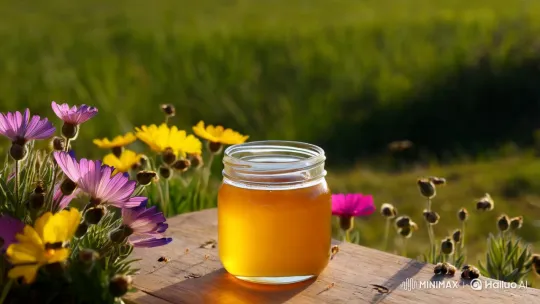 Golden Honey in a Pastoral Meadow Setting – AI Generated Video | Hailuo AI