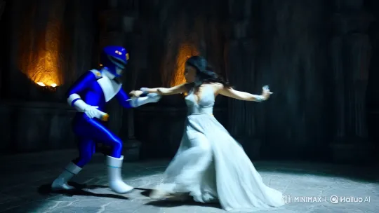 Megan Fox's Intense Confrontation with the Blue Ranger – AI Generated Video | Hailuo AI