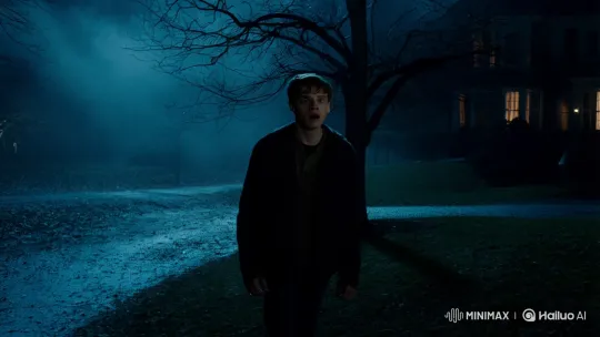 Young Man Confronts Terrifying Whispers at Midnight Haunted House – AI Generated Video | Hailuo AI