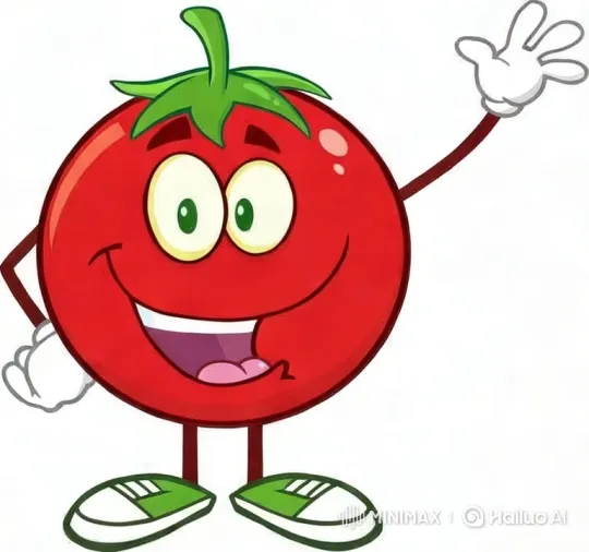 Vibrant Tomato Character in Cheerful Walk Animation – AI Generated Video | Hailuo AI