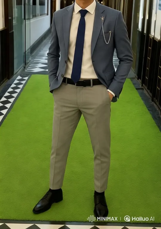 High-Fashion Model Showcases Style in Elegant Hallway – AI Generated Video | Hailuo AI