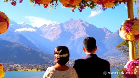 Wedding Bliss Amidst Pokhara's Natural Splendor – AI Generated Video | Hailuo AI