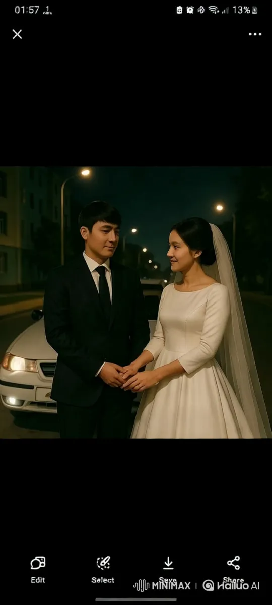 Romantic Couple on Nighttime Street with Classic Attire – AI Generated Video | Hailuo AI