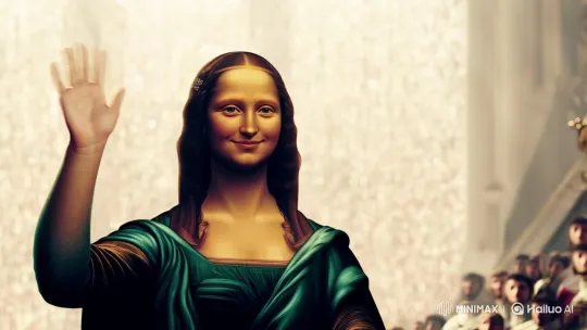 Surreal Elegance: Mona Lisa's Majestic Wave – AI Generated Video | Hailuo AI