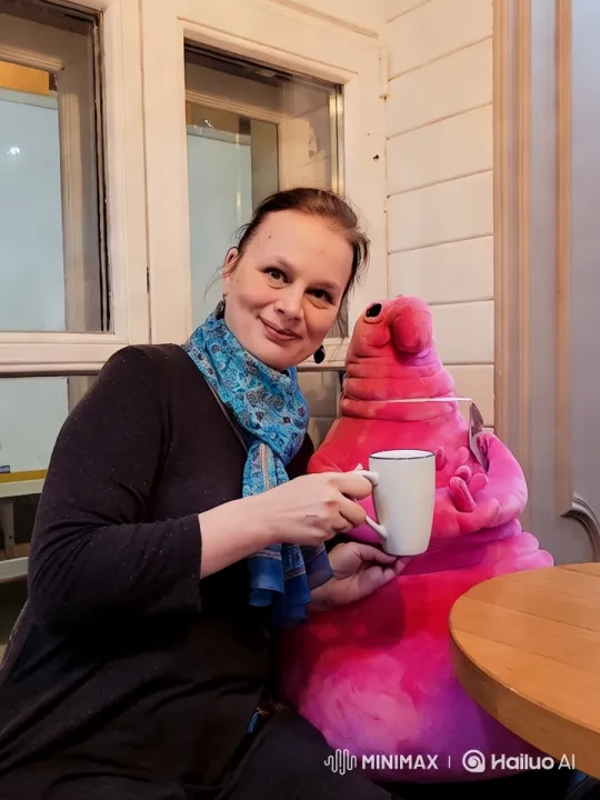 Cozy Indoor Scene with Woman and Pink Plush Toy – AI Generated Video | Hailuo AI