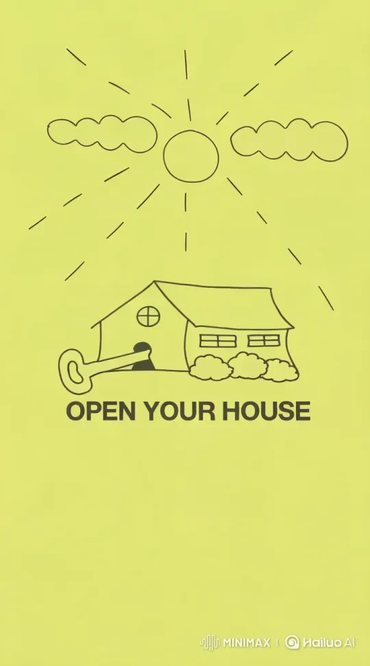 Animated Invitation: Open Your House in Serenity – AI Generated Video | Hailuo AI