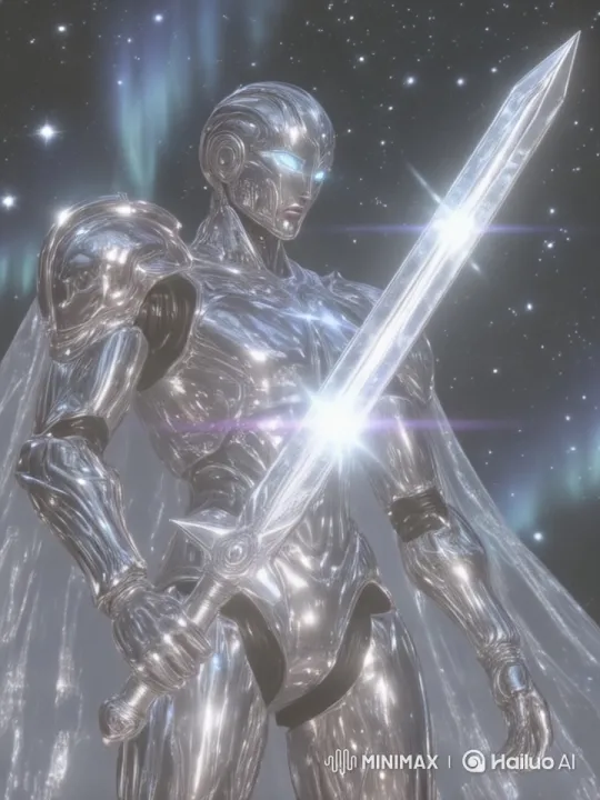 Futuristic Mech Warrior Showcases Sword Mastery in Live2D – AI Generated Video | Hailuo AI