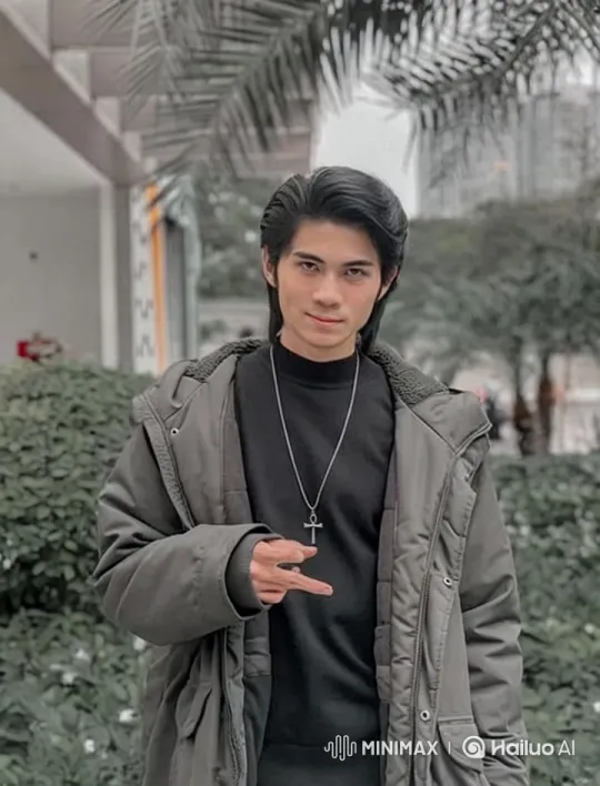 Young Man Showcases Style in Lush Setting – AI Generated Video | Hailuo AI