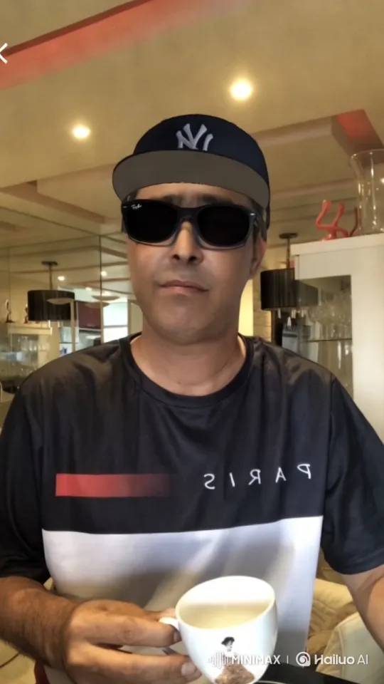 Modern Café Ambiance with Man Sipping Beverage – AI Generated Video | Hailuo AI