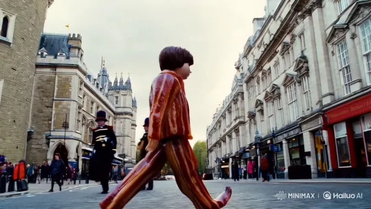 Bacon Boy's Surreal Stroll Through London's Historic Streets – AI Generated Video | Hailuo AI