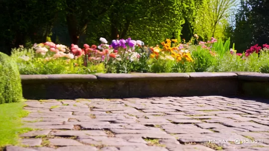 Energetic Cat and Dog Chase in a Sunlit Garden – AI Generated Video | Hailuo AI