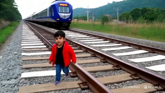 Boy Saves Train from Disaster, Receives Gift – AI Generated Video | Hailuo AI