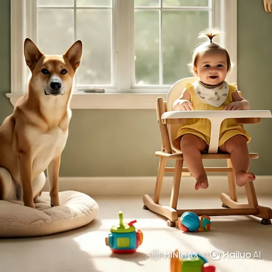Child and Dog's Joyful Morning Bonding – AI Generated Video | Hailuo AI