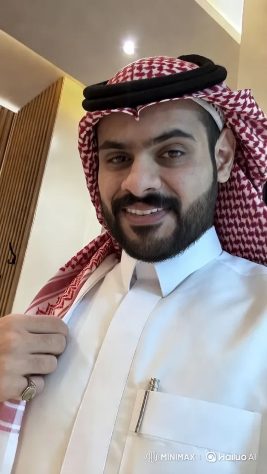 Saudi Man Showcases Traditional Attire in Elegant Setting – AI Generated Video | Hailuo AI