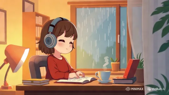 Cozy Animated Study Room with Focused Character – AI Generated Video | Hailuo AI