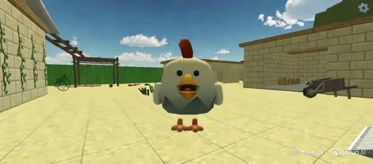 Cartoon Chicken Dancing in a Colorful Courtyard – AI Generated Video | Hailuo AI