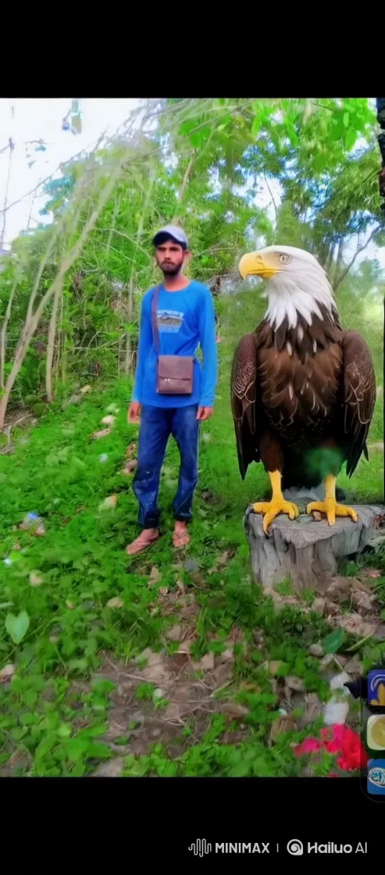 Wooden Eagle Comes to Life in Serene Forest – AI Generated Video | Hailuo AI