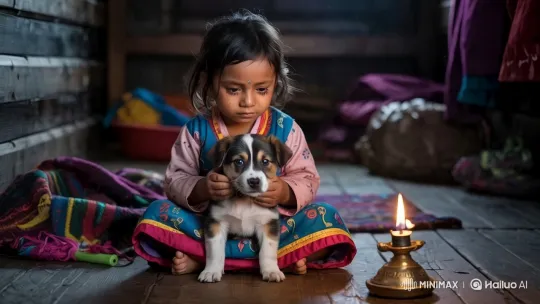 Cozy Room: Child and Puppy Bonding – AI Generated Video | Hailuo AI