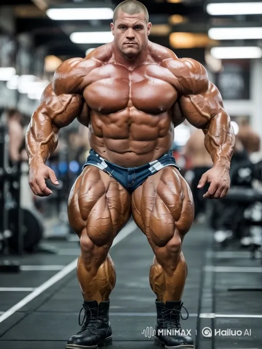 Bodybuilder Turns to Stone in Gym Setting – AI Generated Video | Hailuo AI