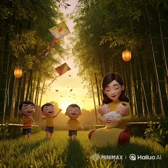 Golden Fields and Joyful Children: A Serene, Uplifting Landscape – AI Generated Video | Hailuo AI