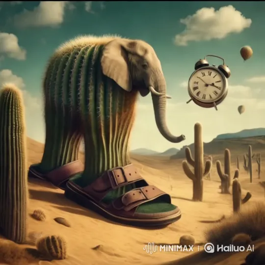 Surreal Surrender: Elephant Surrounded by Police in Desert – AI Generated Video | Hailuo AI