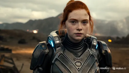 Futuristic Warrior Sadie in Advanced Exosuit – AI Generated Video | Hailuo AI