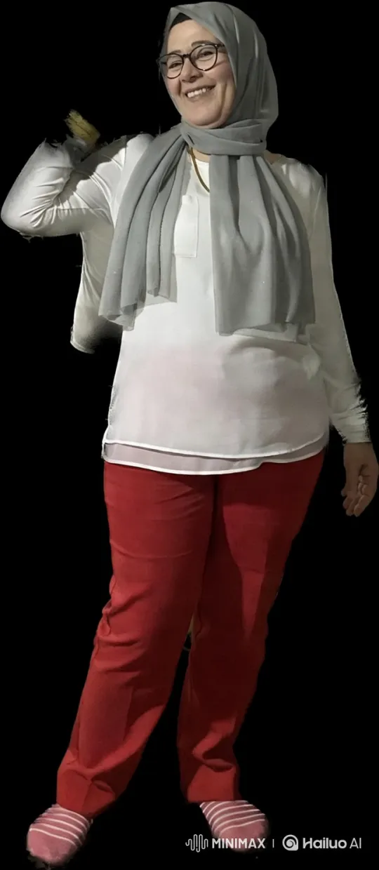 Elegant Woman Showcases Stylish Grey Hijab and Vibrant Outfit – AI Generated Video | Hailuo AI