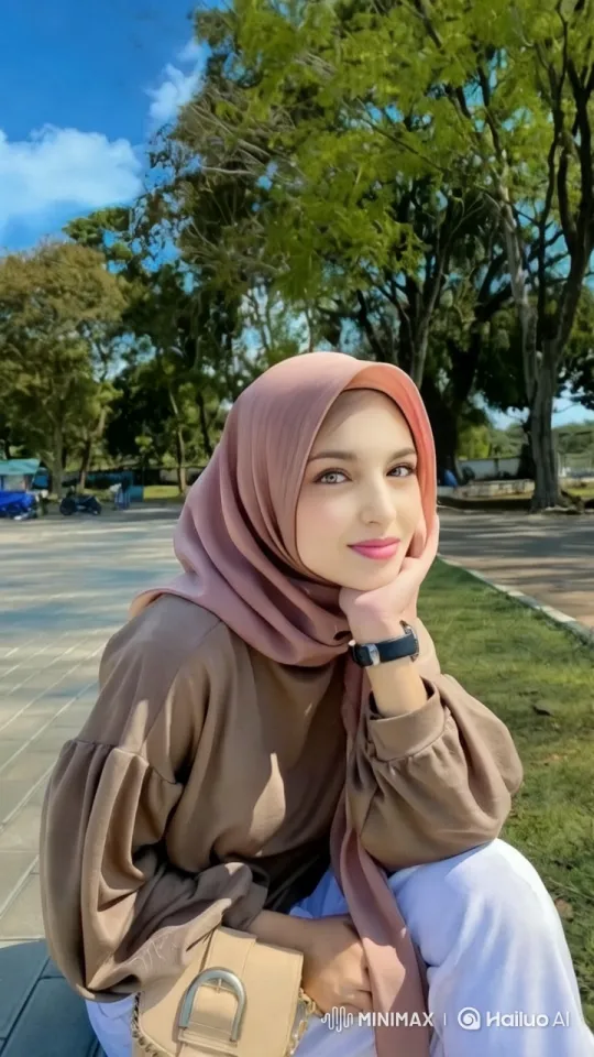 Young Woman's Joyful Moment in Serene Park – AI Generated Video | Hailuo AI