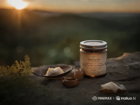 Rustic Sunset: Essential Oil Display in Nature's Setting – AI Generated Video | Hailuo AI