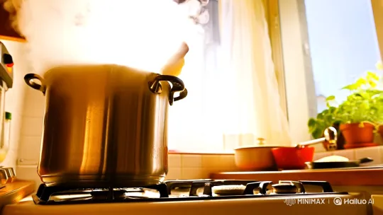 Vibrant Kitchen: Cooking Noodles with Steam and Light – AI Generated Video | Hailuo AI