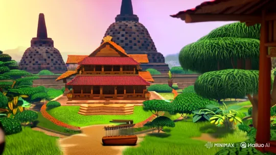 Tiger Cub Enjoying Herbal Jamu in Tranquil Setting – AI Generated Video | Hailuo AI