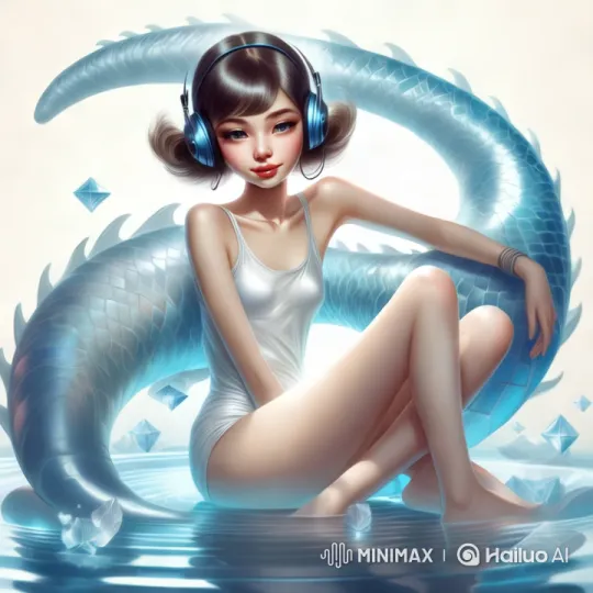 Woman on Dragon Tail in Enchanted Underwater World – AI Generated Video | Hailuo AI