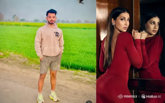 Romantic Couple's Intimate Embrace in Pastoral Setting – AI Generated Video | Hailuo AI