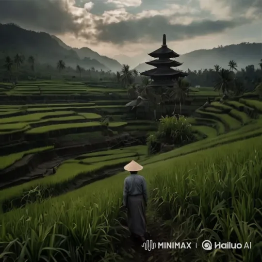 Mountain Rice Terraces: A Farmer's Serene Journey – AI Generated Video | Hailuo AI